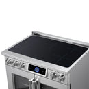 FORNO Maximus 36-Inch Induction Range with 5.36 Cu. Ft. Convection Oven, French Door, 5 Cooking Zones,  Air Sous Vide, Air Fry Basket in Stainless Steel (FFSIN0932-36)