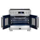 FORNO Maximus 36-Inch Induction Range with 5.36 Cu. Ft. Convection Oven, French Door, 5 Cooking Zones,  Air Sous Vide, Air Fry Basket in Stainless Steel (FFSIN0932-36)