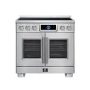 FORNO Maximus 36-Inch Induction Range with 5.36 Cu. Ft. Convection Oven, French Door, 5 Cooking Zones,  Air Sous Vide, Air Fry Basket in Stainless Steel (FFSIN0932-36)
