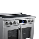 FORNO Maximus 36-Inch Induction Range with 5.36 Cu. Ft. Convection Oven, French Door, 5 Cooking Zones,  Air Sous Vide, Air Fry Basket in Stainless Steel (FFSIN0932-36)
