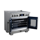 FORNO Maximus 36-Inch Induction Range with 5.36 Cu. Ft. Convection Oven, French Door, 5 Cooking Zones,  Air Sous Vide, Air Fry Basket in Stainless Steel (FFSIN0932-36)