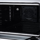 FORNO Torino 30-Inch Induction Range with 4.32 Cu. Ft. True Convection Oven, 8800W Cooktop,  Air Fry, Air Sous Vide, Smudge Resistant in White with Antique Brass Trim (FFSIN0936-30WHT)