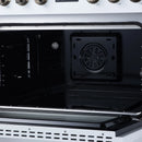 FORNO Torino 36-Inch Induction Range with 5.36 Cu. Ft. True Convection Oven, 10900W Cooktop, Air Fry, Air Sous Vide, Smudge Resistant in White with Antique Brass Trim (FFSIN0936-36WHT)