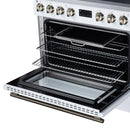FORNO Torino 36-Inch Induction Range with 5.36 Cu. Ft. True Convection Oven, 10900W Cooktop, Air Fry, Air Sous Vide, Smudge Resistant in White with Antique Brass Trim (FFSIN0936-36WHT)