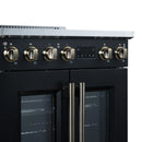 FORNO Torino 30-Inch 4.32 Cu. Ft. French Door Induction Range with True Convection, Air Fry and Sous Vide in Black 240V (FFSIN0950-30BLK)