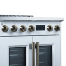FORNO Torino 30-Inch 4.32 Cu. Ft. French Door Induction Range with True Convection, Air Fry and Sous Vide in White, 240V (FFSIN0950-30WHT)