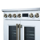 FORNO Torino 30-Inch 4.32 Cu. Ft. French Door Induction Range with True Convection, Air Fry and Sous Vide in White, 240V (FFSIN0950-30WHT)