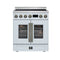 FORNO Torino 30-Inch 4.32 Cu. Ft. French Door Induction Range with True Convection, Air Fry and Sous Vide in White, 240V (FFSIN0950-30WHT)