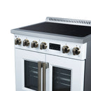 FORNO Torino 30-Inch 4.32 Cu. Ft. French Door Induction Range with True Convection, Air Fry and Sous Vide in White, 240V (FFSIN0950-30WHT)