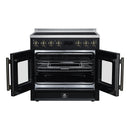 FORNO Torino 36-Inch 5.36 Cu. Ft. French Door Induction Range with True Convection, Air Fry and Sous Vide in Black 240V (FFSIN0950-36BLK)