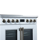 FORNO Torino 36-Inch 5.36 Cu. Ft. French Door Induction Range with True Convection, Air Fry and Sous Vide in White 240V (FFSIN0950-36WHT)