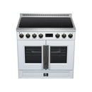 FORNO Torino 36-Inch 5.36 Cu. Ft. French Door Induction Range with True Convection, Air Fry and Sous Vide in White 240V (FFSIN0950-36WHT)
