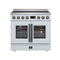 FORNO Torino 36-Inch 5.36 Cu. Ft. French Door Induction Range with True Convection, Air Fry and Sous Vide in White 240V (FFSIN0950-36WHT)