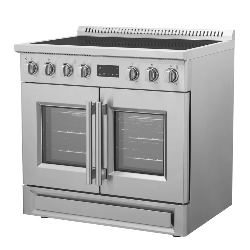 Forno Torino 36-Inch French Door Induction Range with True Convection and Air Fry in Stainless Steel (FFSIN0950-36)
