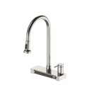 FORNO ACQUA 4 Function Waterfall Pull-Down Kitchen Faucet in Brushed Nickel