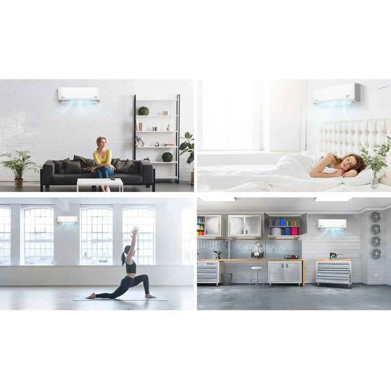 Senville LETO Series 12K BTU Mini Split with 21.3 SEER2, 230 Ductless Air Conditoner and Heat Pump Condenser with Wall Mount Air Handler (SENL-12CD/220)