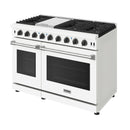 Thor Kitchen 48-Inch 6.8 Cu. Ft. Natural Gas Range with 6 Burners, Griddle and Double Oven in White (LRG4807UW)