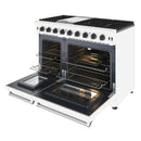 Thor Kitchen 48-Inch 6.8 Cu. Ft. Natural Gas Range with 6 Burners, Griddle and Double Oven in White (LRG4807UW)