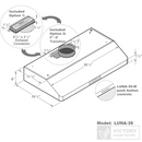 Victory Luna 36-Inch 600 CFM Under Cabinet Range Hood in Stainless Steel with Push Button (Luna-M-36)