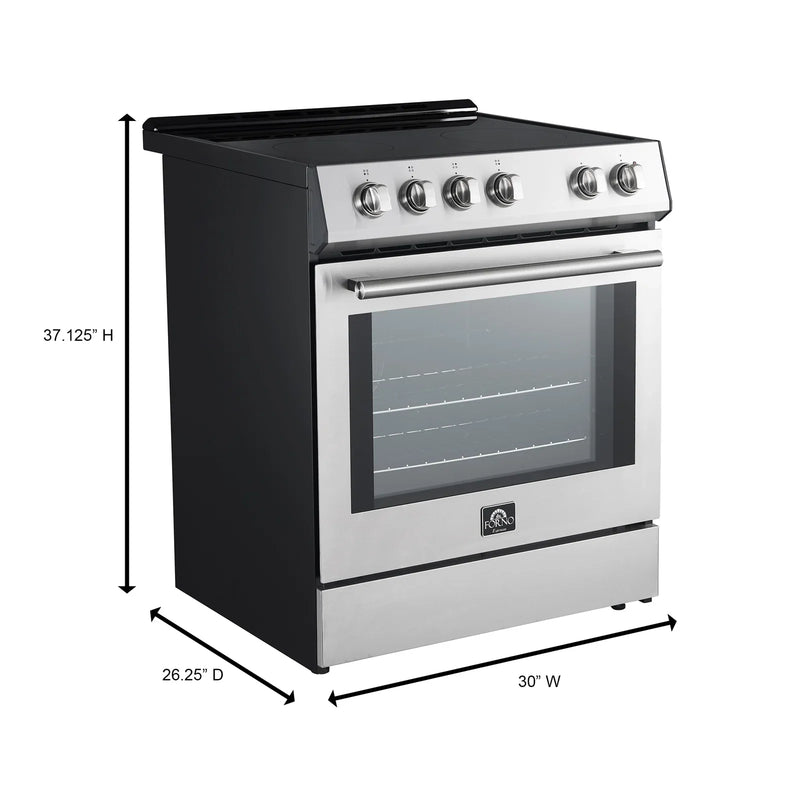Forno 2-Piece Appliance Package - 30-Inch Espresso Electric Range & Under Cabinet Range Hood in Stainless Steel