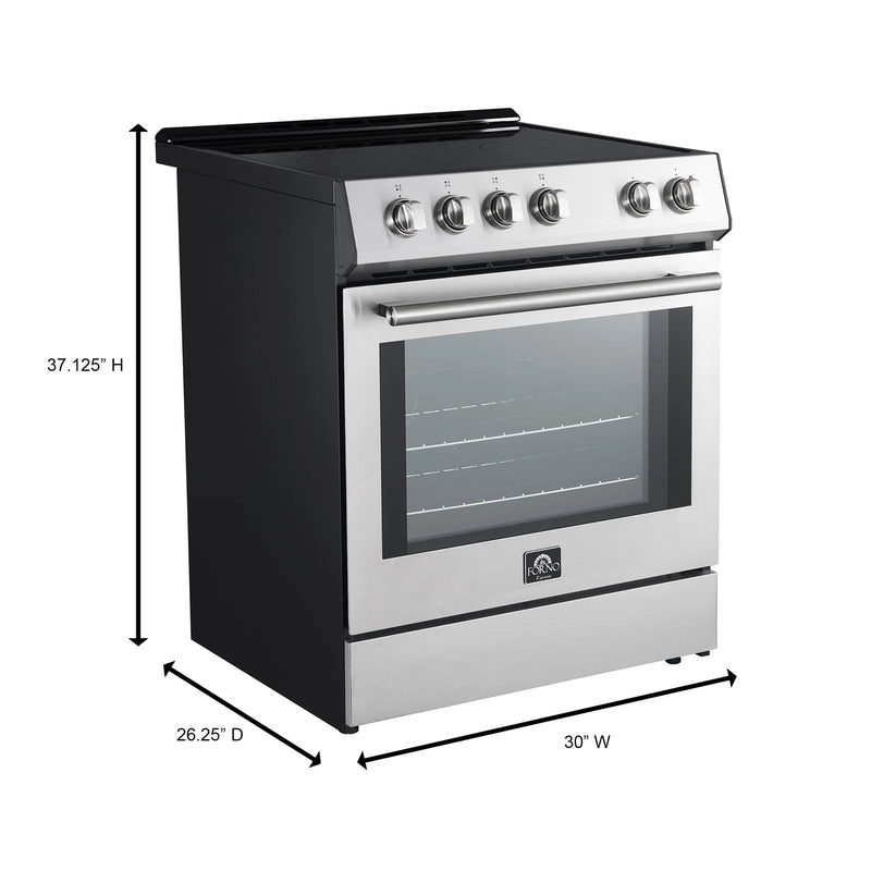 Forno Leonardo Espresso 30-Inch Electric Range in Stainless Steel (FFSEL6022-30)