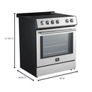 Forno 5-Piece Appliance Package - 30-Inch Electric Range, Under Cabinet Range Hood, French Door Refrigerator, Dishwasher, and 30-Inch Microwave Drawer in Stainless Steel