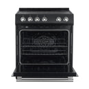 Forno Leonardo Espresso 30-Inch Electric Range in Black with Brass Handle (FFSEL6022-30BLK)