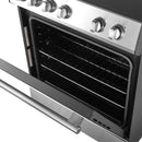 Forno 4-Piece Appliance Package - 30-Inch Leonardo Espresso Electric Range, Range Hood, 31-Inch Refrigerator and Dishwasher in Stainless Steel (FBDL-006-01CA)