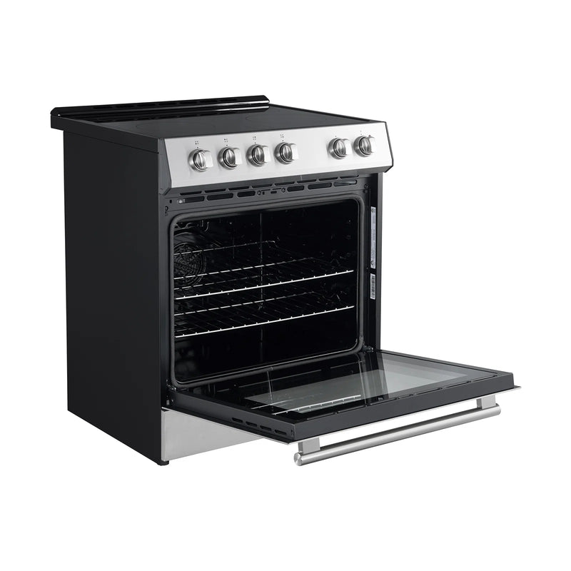 Forno Leonardo Espresso 30-Inch Electric Range in Stainless Steel with Brass Handle (FFSEL6022-30)