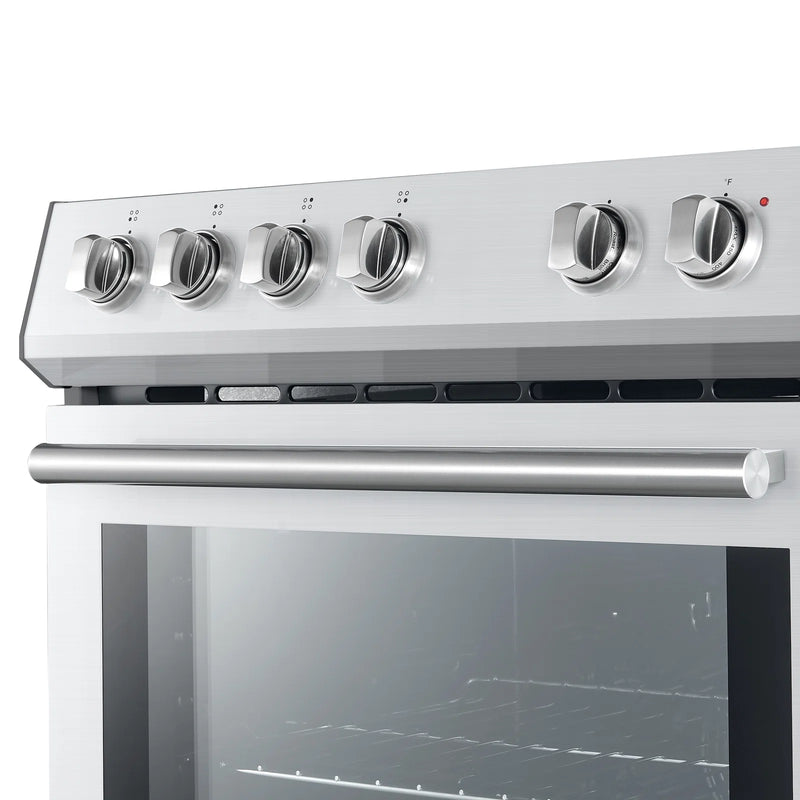 Forno Leonardo Espresso 30-Inch Electric Range in Stainless Steel with Brass Handle (FFSEL6022-30)
