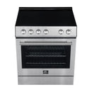 Forno Espresso 4-Piece Appliance Package - 30-Inch Electric Range, Under Cabinet Range Hood, Refrigerator with Water Dispenser and Dishwasher in Stainless Steel