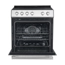 Forno 4-Piece Appliance Package - 30-Inch Leonardo Espresso Electric Range, Range Hood, 31-Inch Refrigerator and Dishwasher in Stainless Steel (FBDL-006-01CA)