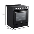 Forno Leonardo Espresso 30-Inch Electric Range in Black with Brass Handle (FFSEL6022-30BLK)
