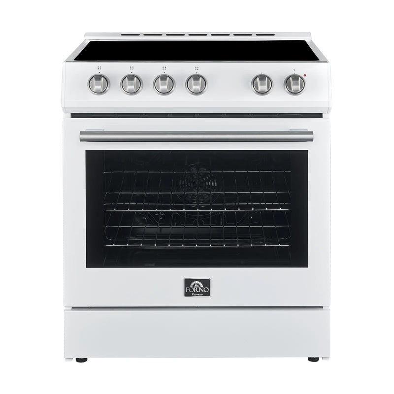 Forno Leonardo Espresso 30-Inch Electric Range in White with Stainless Steel Handle (FFSEL6022-30WHT)