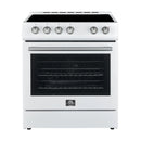 Forno Leonardo Espresso 30-Inch Electric Range in White with Stainless Steel Handle (FFSEL6022-30WHT)