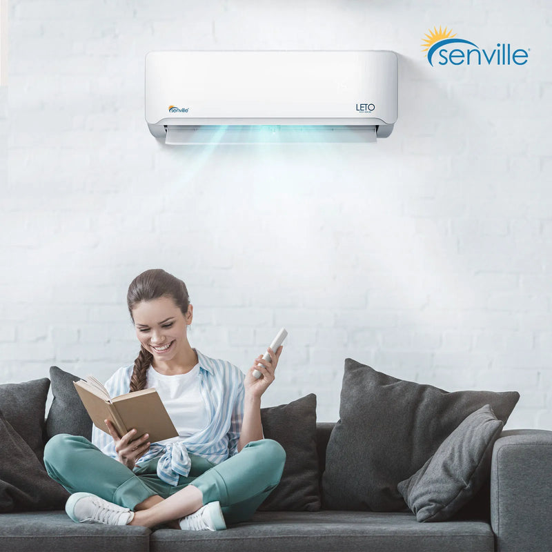 Senville LETO Series 12K BTU Mini Split with 21.3 SEER2, 230 Ductless Air Conditoner and Heat Pump Condenser with Wall Mount Air Handler (SENL-12CD/220)