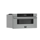 Forno 5-Piece Appliance Package - 30-Inch Electric Range, Under Cabinet Range Hood, French Door Refrigerator, Dishwasher, and 30-Inch Microwave Drawer in Stainless Steel