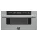 Forno 5-Piece Appliance Package - 30-Inch Electric Range, Under Cabinet Range Hood, French Door Refrigerator, Dishwasher, and 30-Inch Microwave Drawer in Stainless Steel