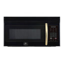 Forno Scalo 30-Inch Over the Range Microwave in Black with Antique Brass Handle – 1.6 cu.ft, 300 CFM Vent, Touch Control, LED Light (FOTR3007-30BLK)
