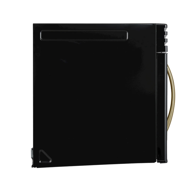 Forno Scalo 30-Inch Over the Range Microwave in Black with Antique Brass Handle – 1.6 cu.ft, 300 CFM Vent, Touch Control, LED Light (FOTR3007-30BLK)