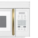 Forno Scalo 30-Inch Over the Range Microwave in White with Antique Brass Handle – 1.6 cu.ft, 300 CFM Vent, Touch Control, LED Light (FOTR3007-30WHT)