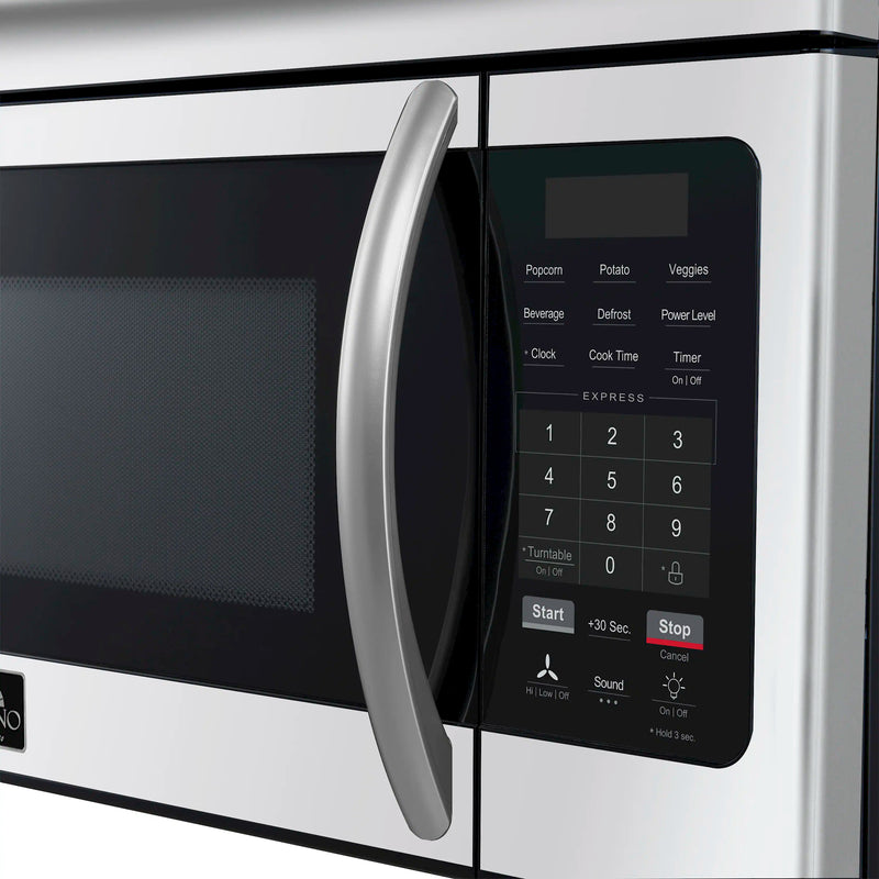 Forno Scalo 30-Inch Over the Range Microwave in Stainless Steel – 1.6 cu.ft, 300 CFM Vent, Touch Control, LED Light (FOTR3007-30)