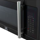Forno Fornace 30-Inch Over-the-Range Convection Microwave in Black with Stainless Steel Handle – 1.5 cu.ft, 300 CFM Vent, Touch Control, LED Light (FOTR3038-30BLK)