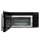 Forno Fornace 30-Inch Over-the-Range Convection Microwave in Black with Stainless Steel Handle – 1.5 cu.ft, 300 CFM Vent, Touch Control, LED Light (FOTR3038-30BLK)