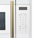 Forno Fornace 30-Inch Over-the-Range Convection Microwave in White with Antique Brass Handle – 1.5 cu.ft, 300 CFM Vent, Touch Control, LED Light (FOTR3038-30WHT)