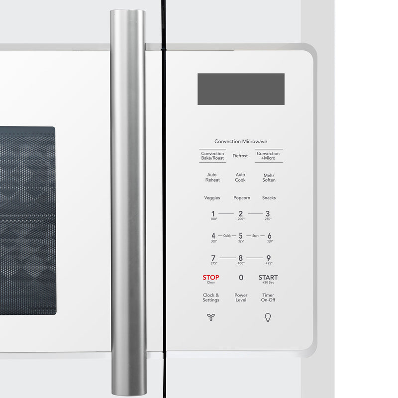Forno Fornace 30-Inch Over-the-Range Convection Microwave in White with Stainless Steel Handle – 1.5 cu.ft, 300 CFM Vent, Touch Control, LED Light (FOTR3038-30WHT)