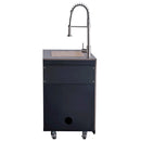 Forno Rimini Outdoor Kitchen 30-Inch BBQ 62,600 BTU, 3 Burners with Sear & Rotisserie, 2.4 cu.ft. Beverage Center, Stainless Steel Sink, Black Cabinets & Gray Sintered Stone Countertop (FODKT2544BLK)