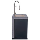 Forno Rimini Outdoor Kitchen 30-Inch BBQ 62,600 BTU, 3 Burners with Sear & Rotisserie, 2.4 cu.ft. Beverage Center, Stainless Steel Sink, Black Cabinets & Gray Sintered Stone Countertop (FODKT2544BLK)