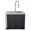 Forno Rimini Outdoor Kitchen 30-Inch BBQ 62,000 BTU, 4.8 cu.ft. Beverage Center, Stainless Steel Sink, White Countertops (FODKT2575WHT)