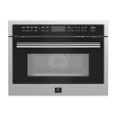Forno 5-Piece Appliance Package - 48-Inch Electric Range, Wall Mount Range Hood, 36-Inch Refrigerator, Dishwasher, and 24-Inch Microwave Oven in Stainless Steel
